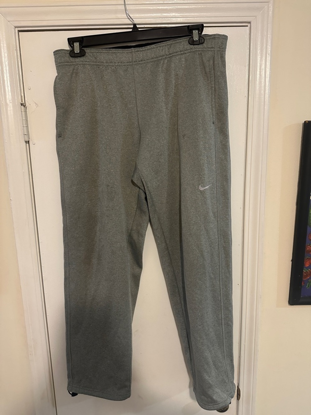 Nike Gray Heather Athletic Pants with Small Swoosh